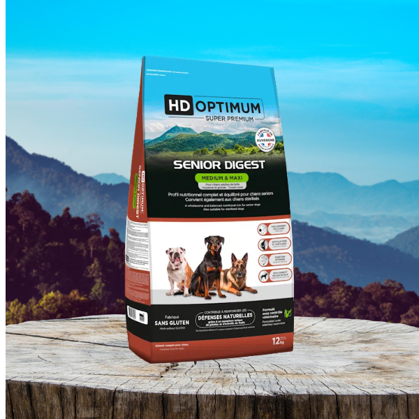 Croquettes Hd Optimum Medium et Maxi SENIOR DIGEST 12kg