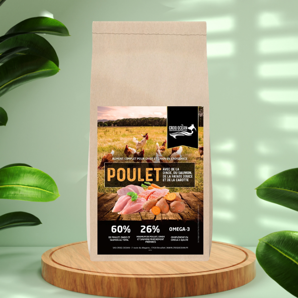 Croquettes Croq Ocean Chiot Nutri PLUS Poulet Dinde Saumon
