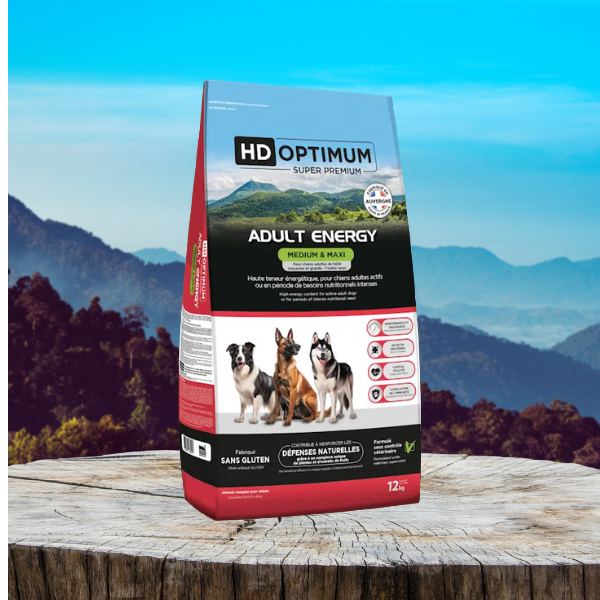 Croquettes Hd Optimum Medium et Maxi ENERGY 12kg