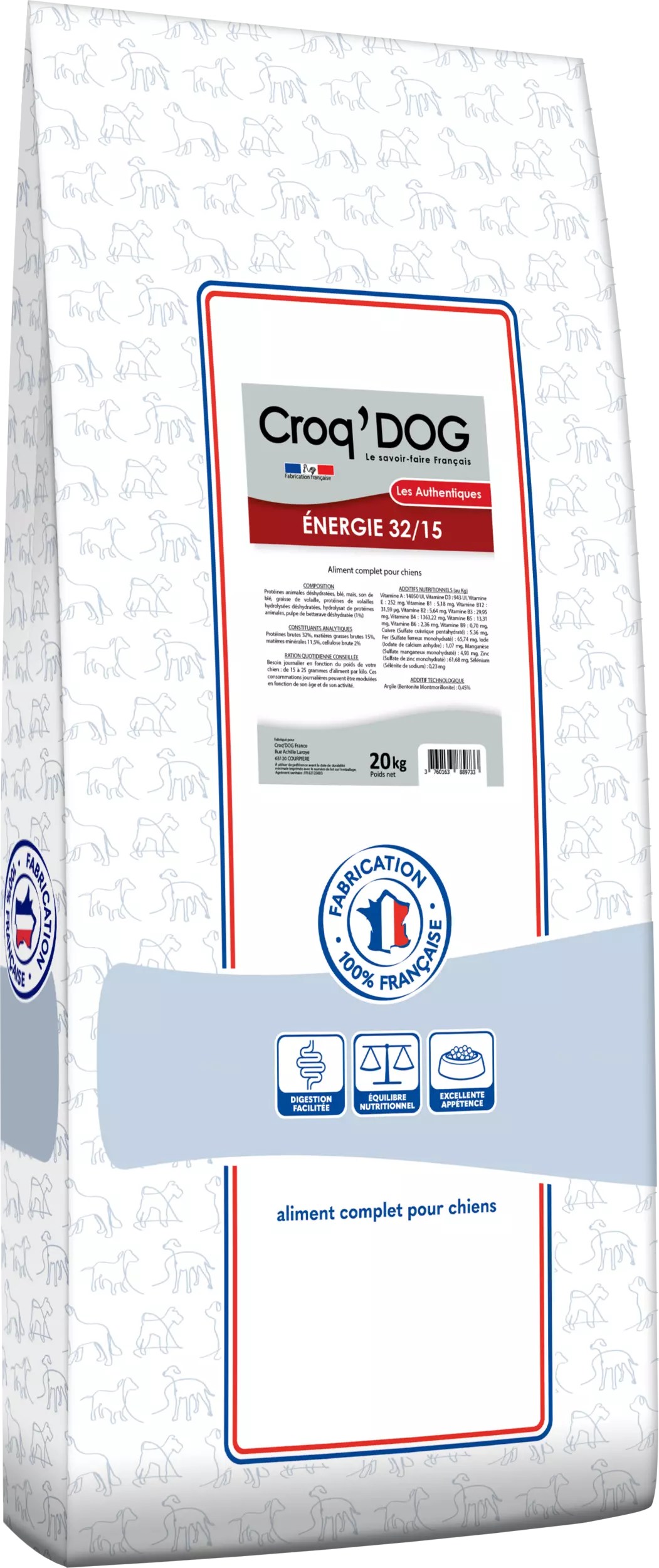 Croquettes Croq Dog Energie 20kg