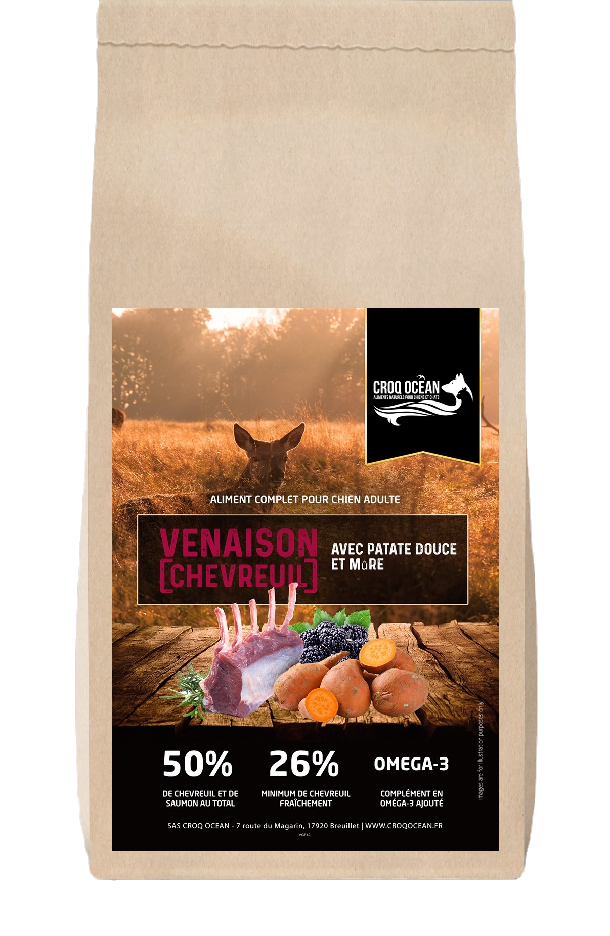Croquettes Croq Ocean Nutri PLUS Chevreuil avec de la mûre