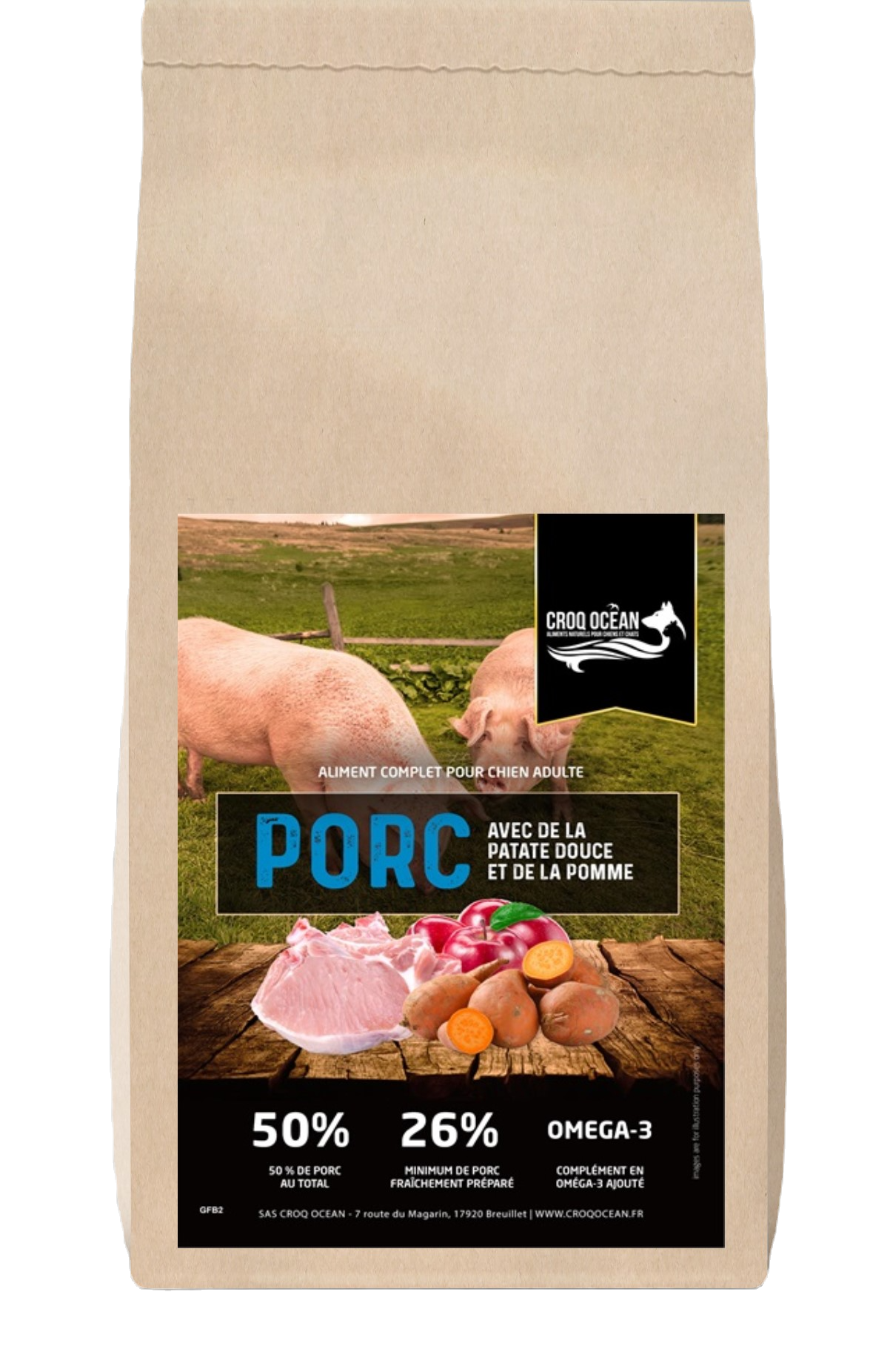 Croquettes Croq Ocean Nutri PLUS Porc avec de la pomme