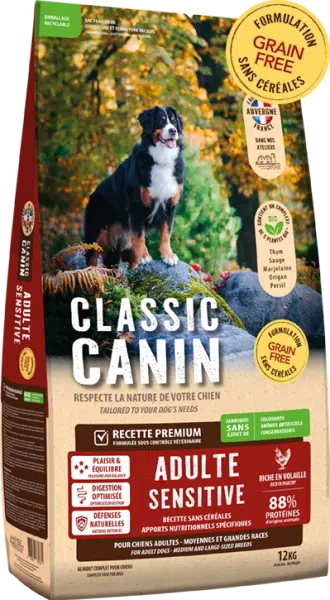 Croquettes Classic Canin volaille sans céréales 12kg
