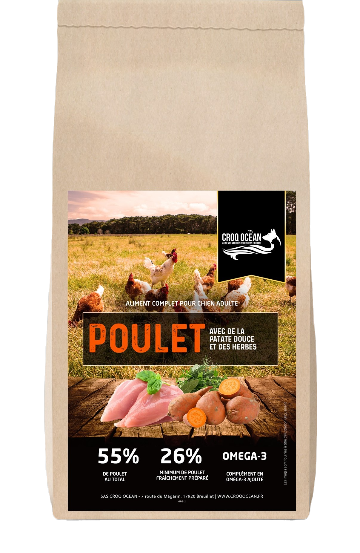 Croquettes Croq Ocean Nutri PLUS Poulet fraîchement préparé