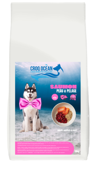 Croquettes Croq Ocean Tradition Peau et Pelage Saumon 10kg