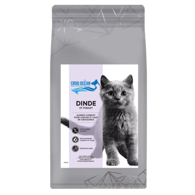 Croquettes Croq Ocean Chaton dinde et poulet sans céréales 1.5kg